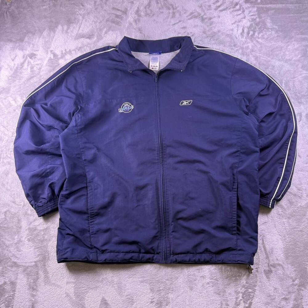 Vintage 2000s Reebok Utah Jazz Game Issued Warmup Jacket Mens XL Navy NBA